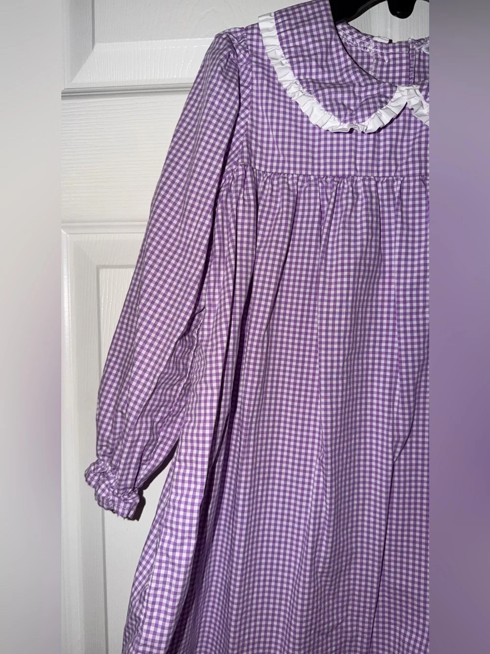 Stitchy Fish Girls Size 5 Halloween Purple Gingham Pumpkin Dress